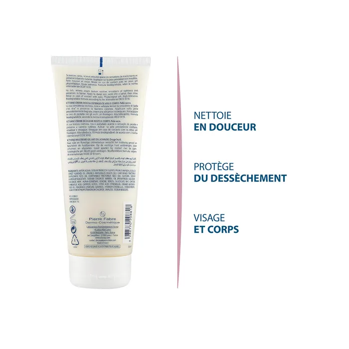 Ducray Ictyane Creme de douche Lavante Peaux Seches Visage et corps 200ml – Image 2