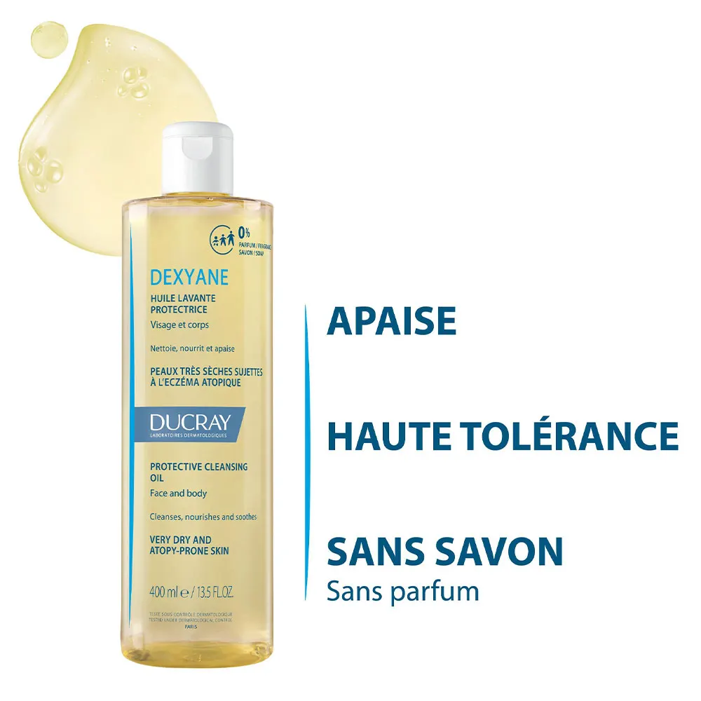 Ducray Dexyane Huile Lavante Protectrice Peaux Tres Seches A Tendance Atopique 400ml – Image 4