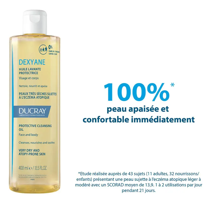 Ducray Dexyane Huile Lavante Protectrice Peaux Tres Seches A Tendance Atopique 400ml – Image 9