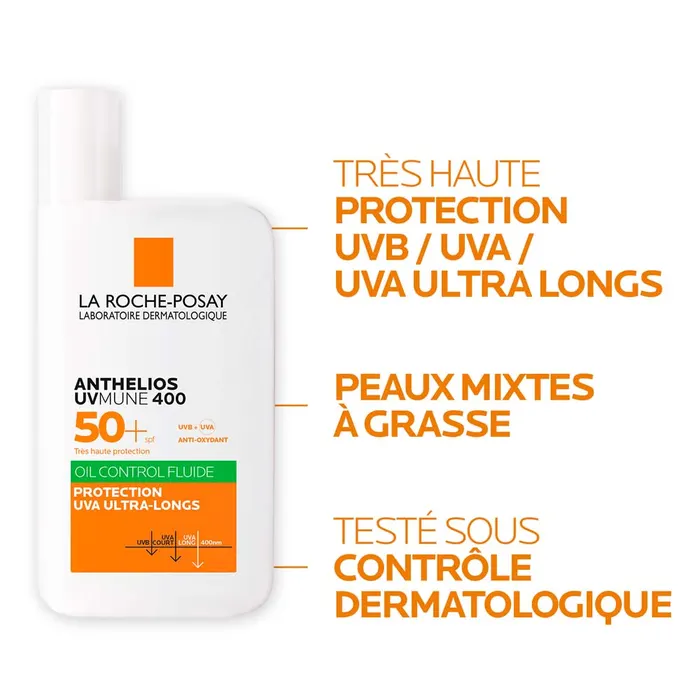 La Roche-Posay Anthelios Anthelios fluide oil control uvmune 400 avec parfum spf50+ 50ml – Image 4