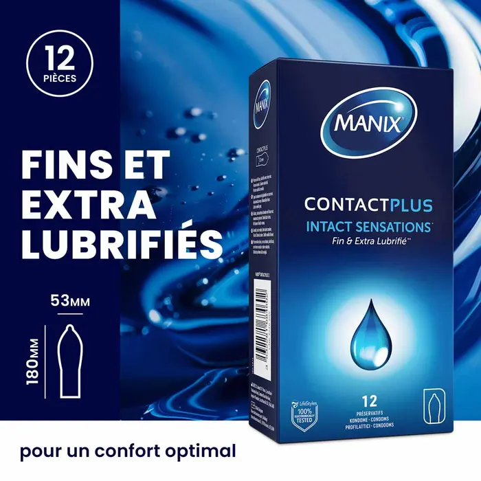 Manix Contact Plus Préservatifs Finesse et Extra Lubrification 12 unités – Image 6