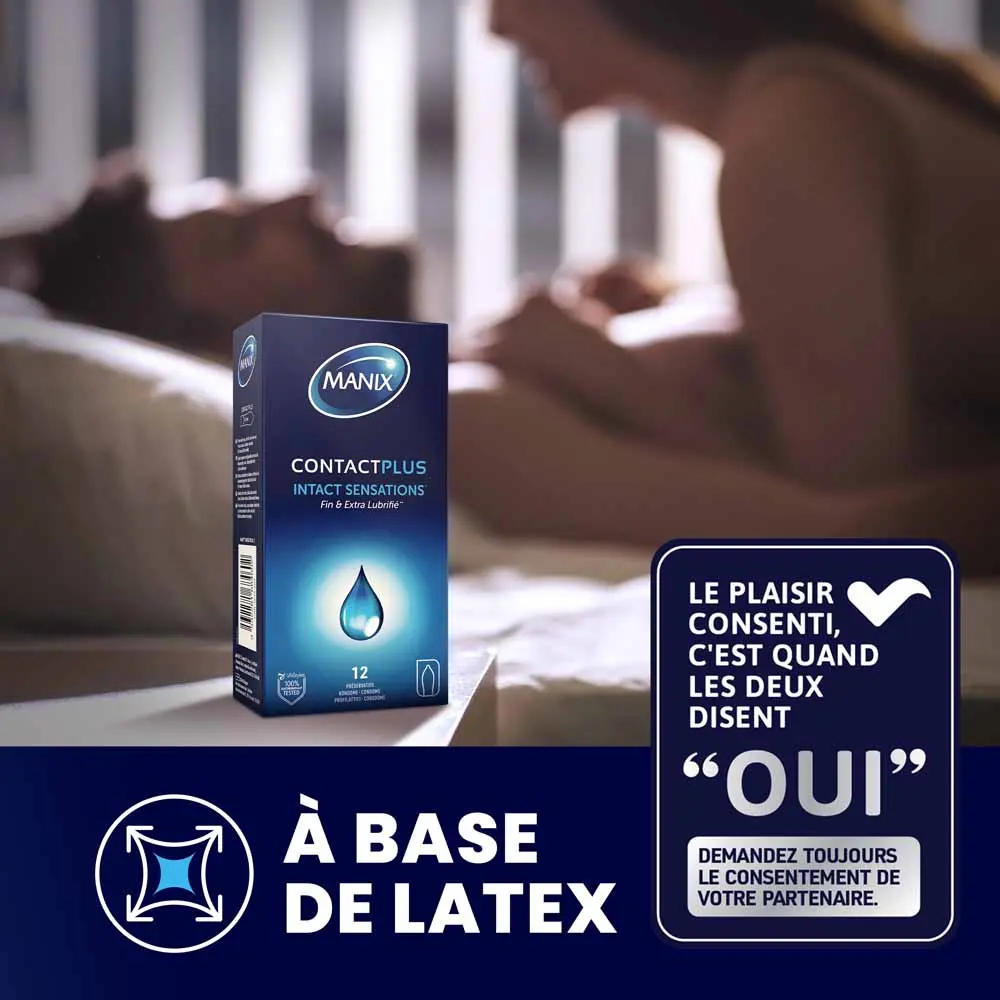 Manix Contact Plus Préservatifs Finesse et Extra Lubrification 12 unités – Image 5