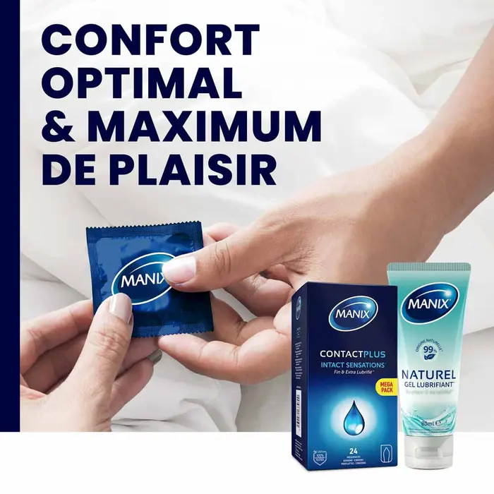 Manix Contact Plus Préservatifs Finesse et Extra Lubrification 24 unités – Image 2
