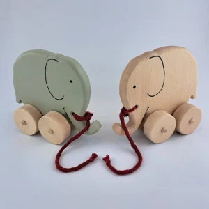 Jouet à tirer en bois – Éléphant