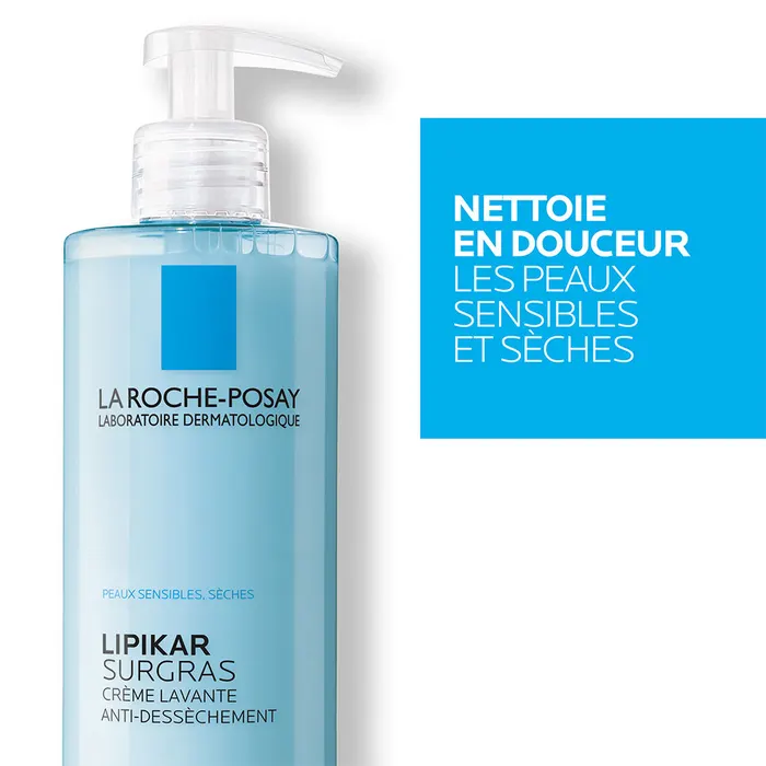 La Roche-Posay Lipikar Crème lavante douche Surgras bébé à l’adulte Peaux sèches 400ml – Image 3