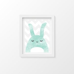 Affiche lapin bleu