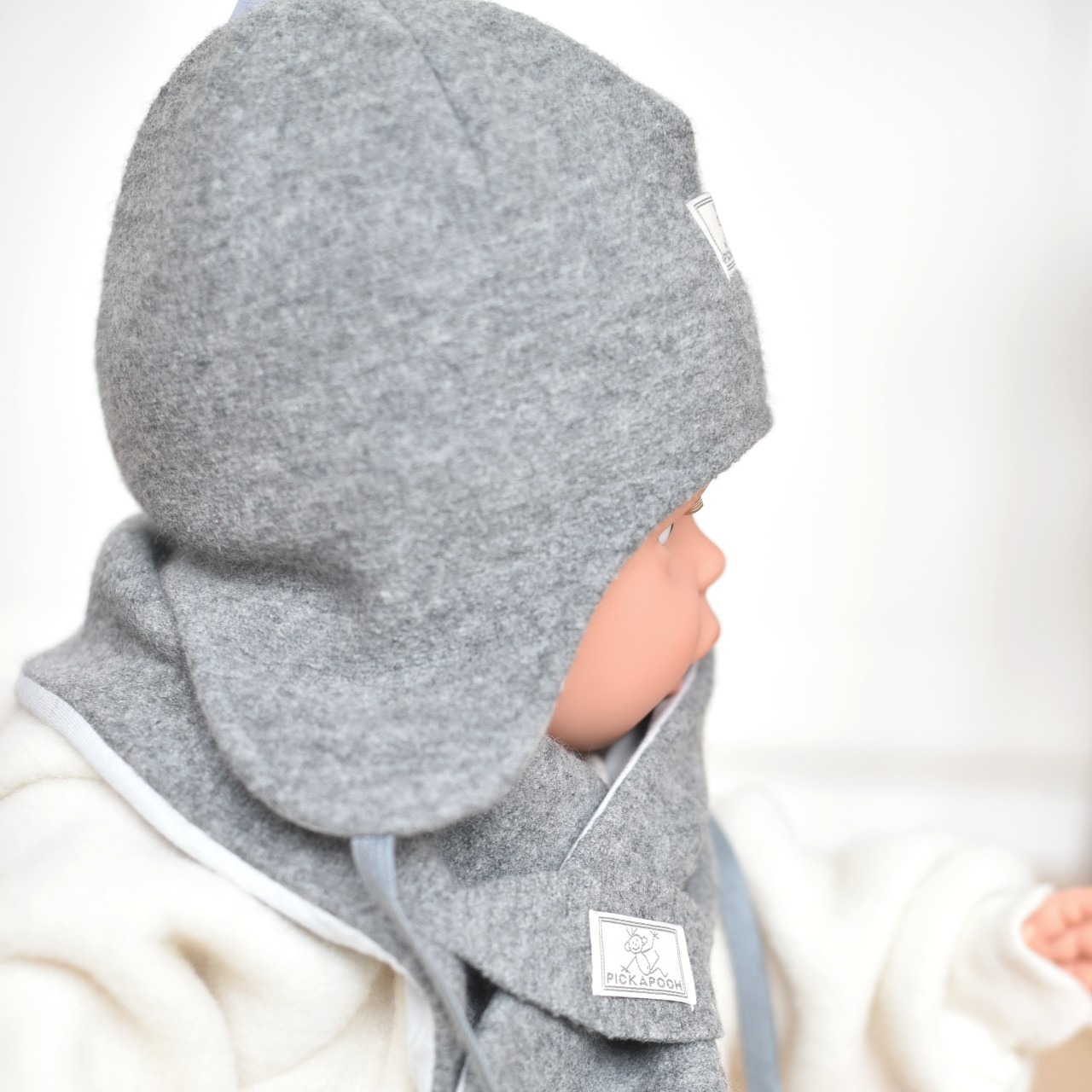 Bonnet en laine bouillie – gris Pickapooh – Image 2