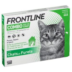 FRONTLINE Combo Chat anti-puces et tiques – 3 pipettes